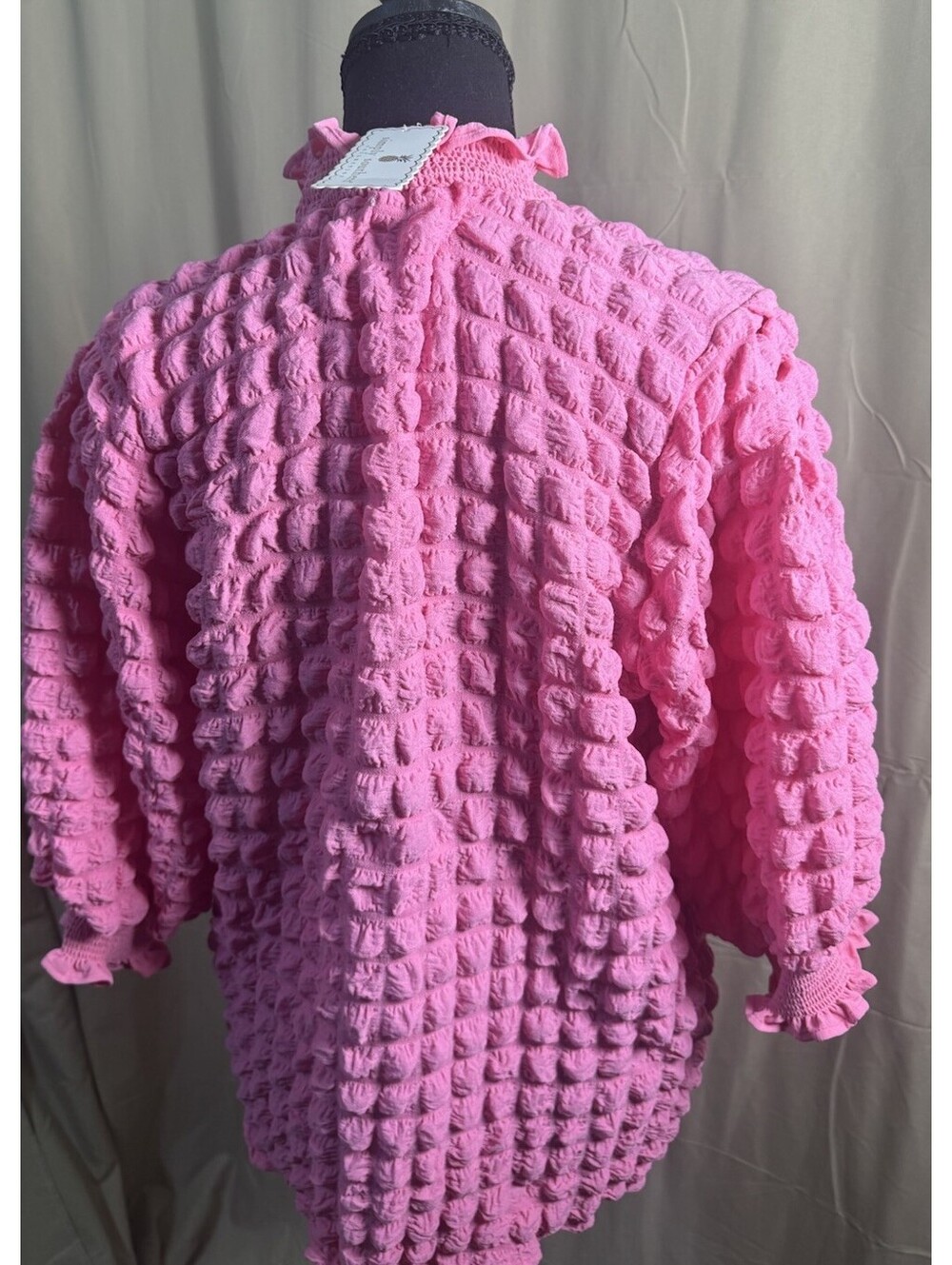NWT Simply Southern Medium Hot Pink Textured Smocked Ruffle Tunic Top - Picture 5 of 7